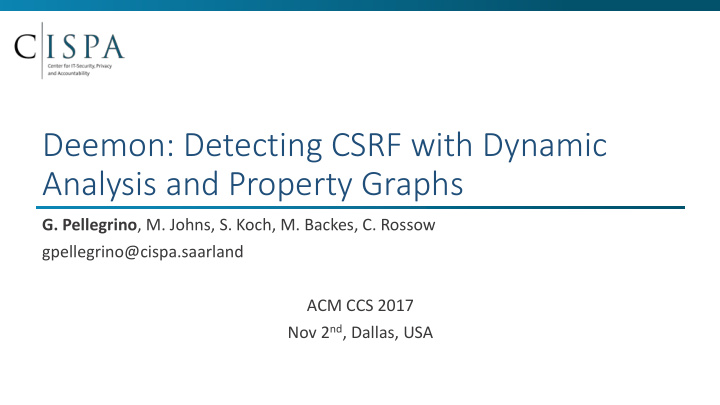 deemon detecting csrf with dynamic