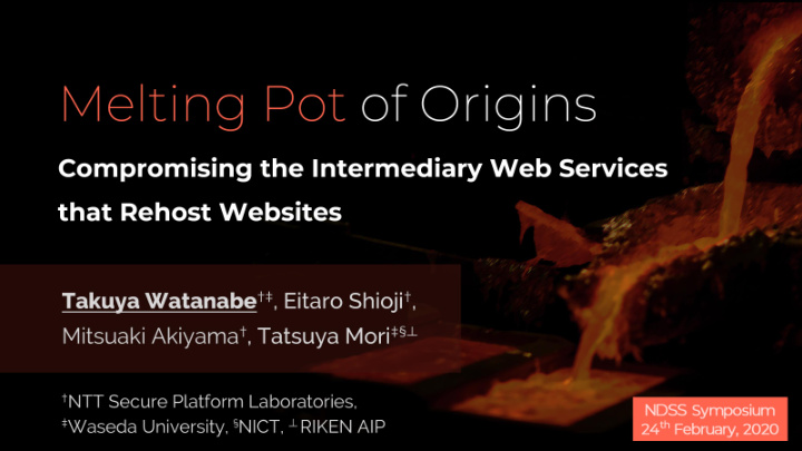 melting pot of origins compromising the intermediary web
