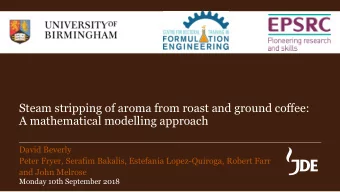Steam stripping of aroma from roast and ground coffee:  A mathematical modelling approach  David