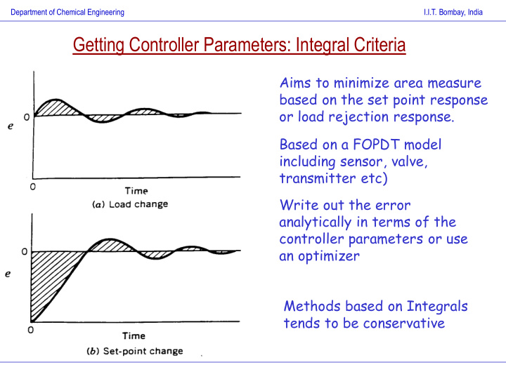 getting controller parameters integral criteria