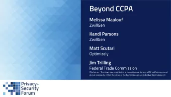 Beyond CCPA  Melissa Maalouf  ZwillGen  Kandi Parsons  ZwillGen  Matt Scutari  Optimizely  Jim