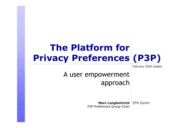 the platform for privacy preferences p3p