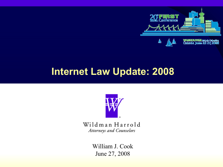 internet law update 2008