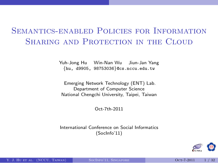 semantics enabled policies for information sharing and