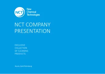 NCT COMPANY  PRESENTATION  EXCLUSIVE  COLLECTION  OF CLEANING  PRODUCTS  Russia, Saint-Petersburg