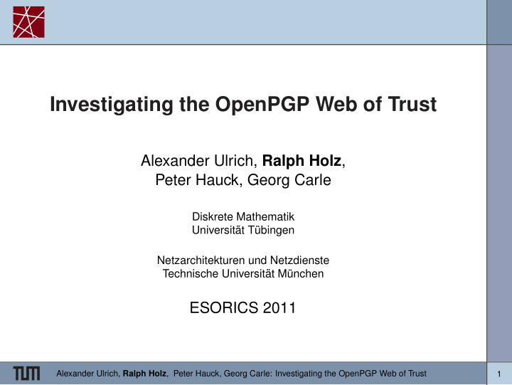 investigating the openpgp web of trust