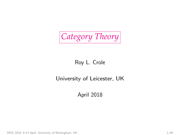 category theory