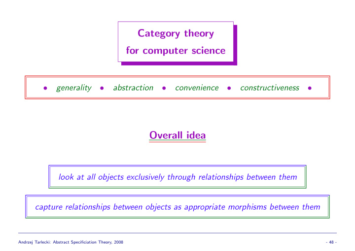 category theory for computer science