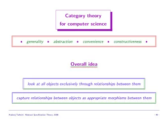 Category theory  for computer science            generality  abstraction