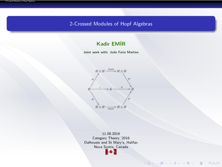 2 crossed modules of hopf algebras kadir em r