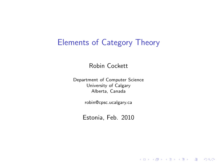 elements of category theory