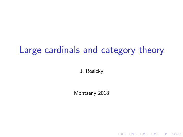 large cardinals and category theory