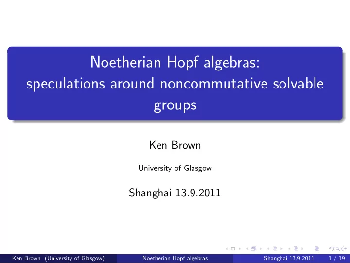 noetherian hopf algebras speculations around
