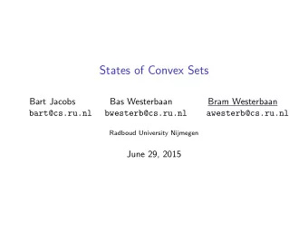 States of Convex Sets  Bart Jacobs  Bas Westerbaan  Bram Westerbaan  bart@cs.ru.nl