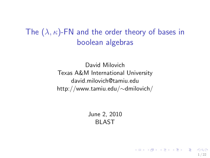 the fn and the order theory of bases in boolean algebras