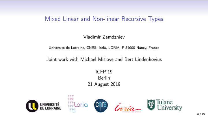 mixed linear and non linear recursive types