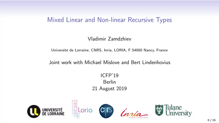 mixed linear and non linear recursive types