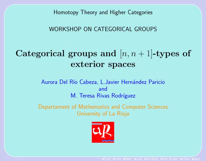 categorical groups and n n 1 types of exterior spaces