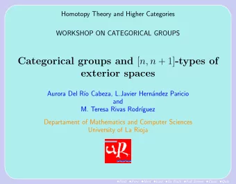 Categorical groups and [ n, n + 1] -types of  exterior spaces  Aurora Del R  o Cabeza, L.Javier