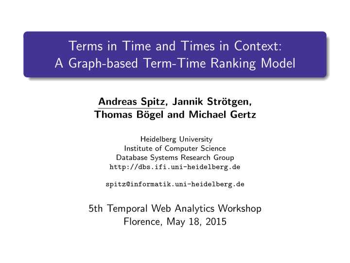 terms in time and times in context a graph based term