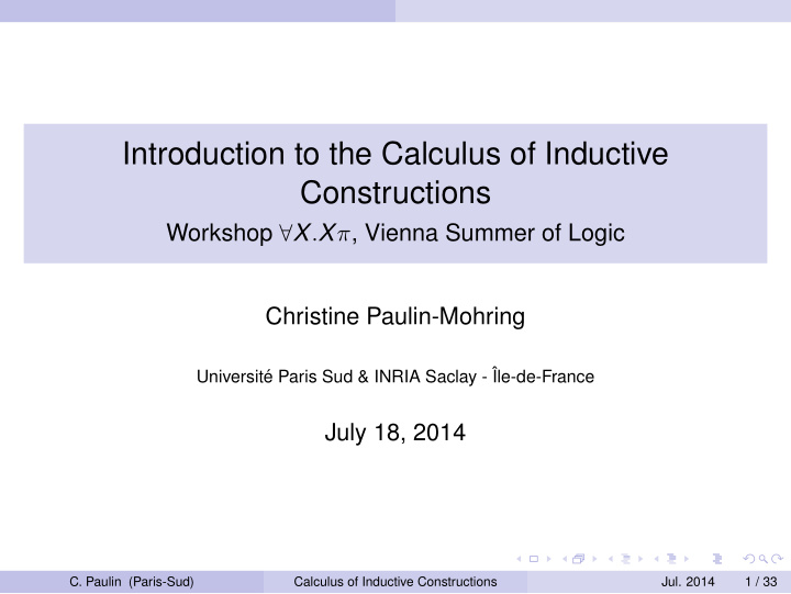 introduction to the calculus of inductive constructions