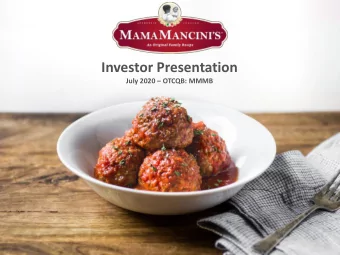Investor Presentation July 2020  OTCQB: MMMB  Forward Looking Statements  This presentation may