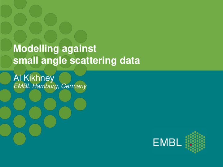 small angle scattering data