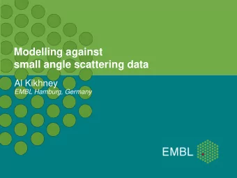 small angle scattering data Al Kikhney  EMBL Hamburg, Germany  Outline  Validation of atomic