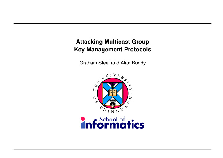 attacking multicast group key management protocols