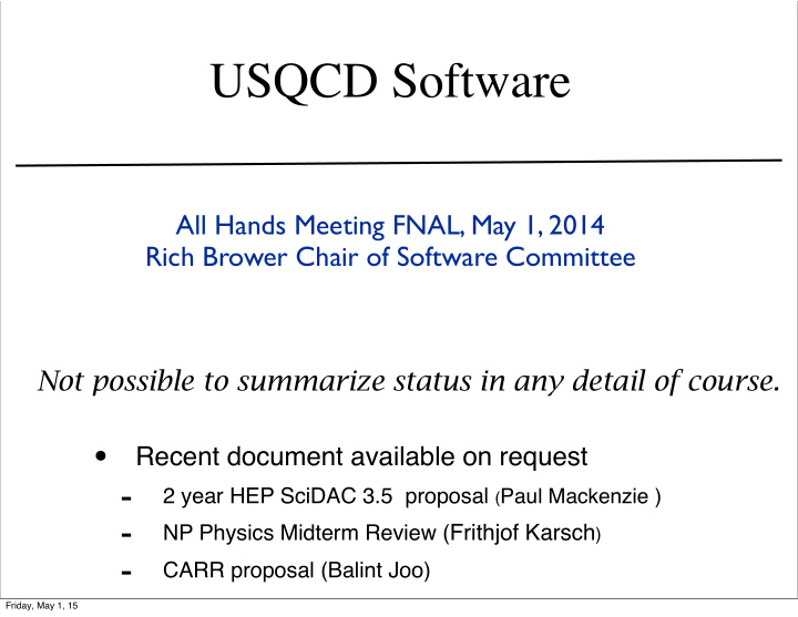 usqcd software