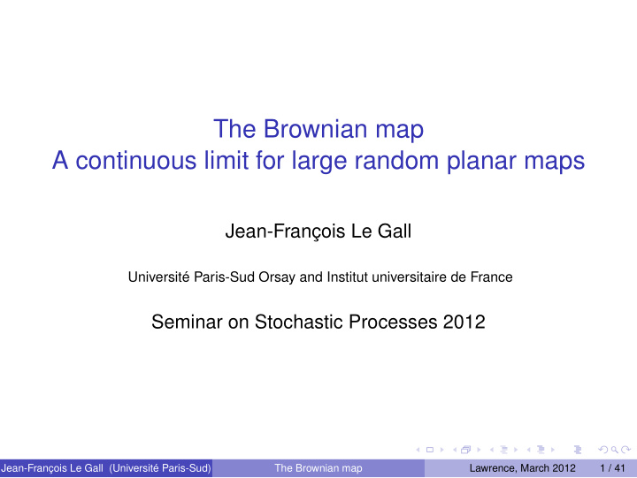 the brownian map a continuous limit for large random