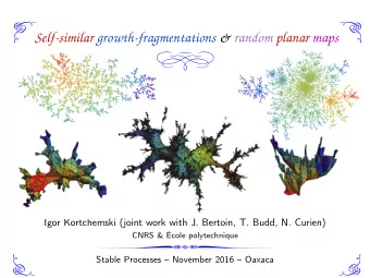 Self-similar growth-fragmentations &amp; random planar maps  Igor Kortchemski (joint work with J.