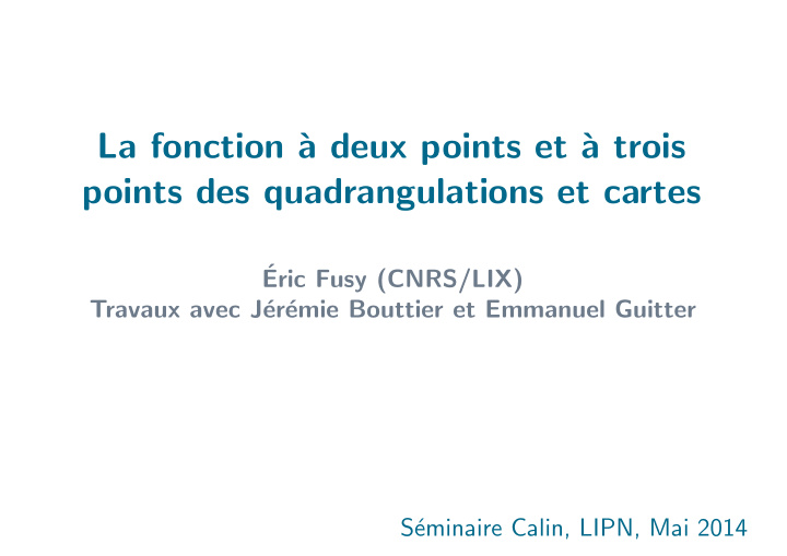 la fonction a deux points et a trois points des