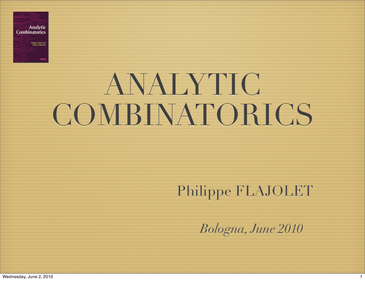 analytic combinatorics