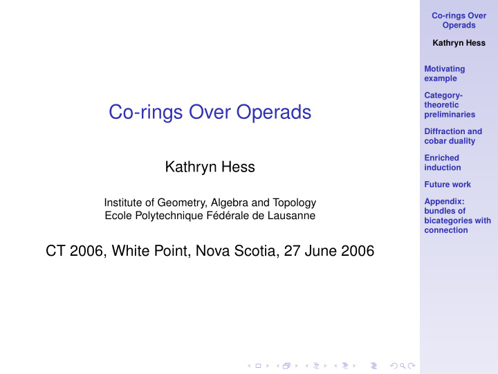 co rings over operads