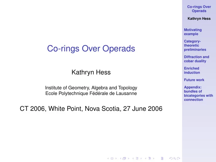 co rings over operads
