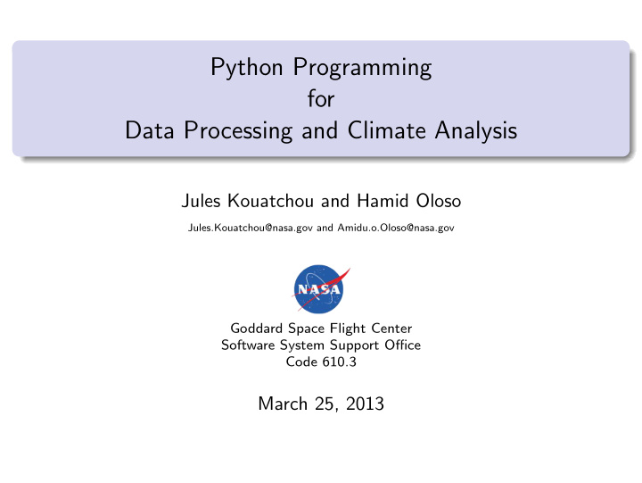 python programming for data processing and climate