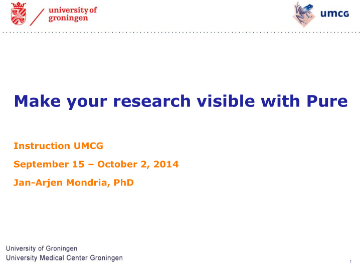 make your research visible with pure