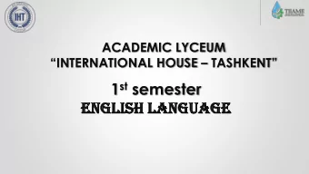 EN  ENGL  GLISH  ISH LAN  ANGUAG  GUAGE TOPIC 39: SOLUTIONS. INTERMEDIATE. STUDENTS BOOK.  UNIT