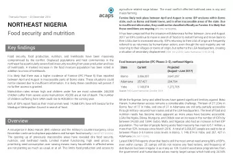 NORTHEAST NIGERIA  to insufficient information, they could not be classified officially as Famine.