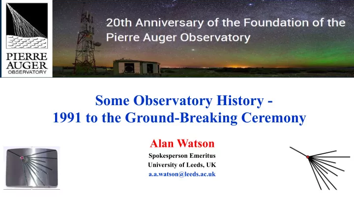 some observatory history 1991 to the ground breaking