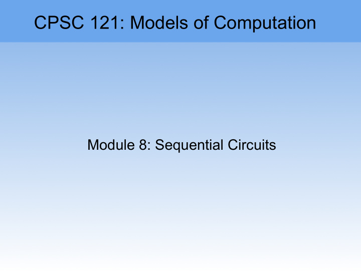 cpsc 121 models of computation