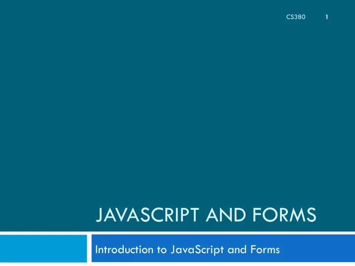 javascript and forms