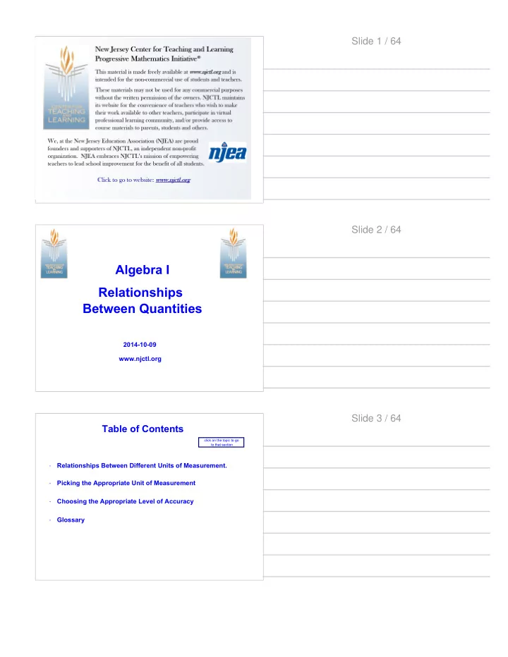 relationships between quantities