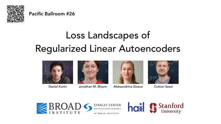 loss landscapes of regularized linear autoencoders