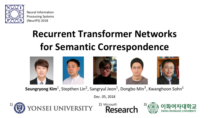recurrent transformer networks