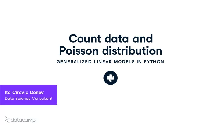 co u nt data and poisson distrib u tion
