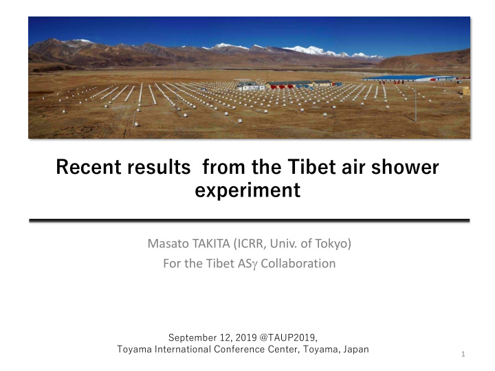 recent results from the tibet air shower experiment