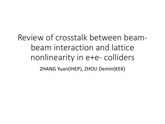 Review of crosstalk between beam-  beam interaction and lattice  nonlinearity in e+e- colliders