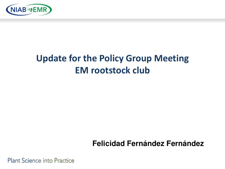 update for the policy group meeting em rootstock club